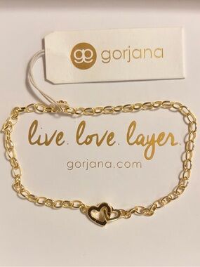 Gorjana Double Heart Link Bracelet - Gold